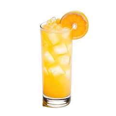 Wall Mural - A Harvey Wallbanger in a Highball Glass Garnished With an Orange Slice. Isolated on a Transparent Background. Cutout PNG.