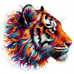  Ethereal Tiger Visage Ballet, GENERATIVE AI