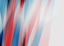 Blue, Red And Grey Grungy Striped Abstract Background. Geometric Vector Design
