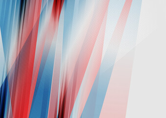 Wall Mural - Blue, red and grey grungy striped abstract background. Geometric vector design