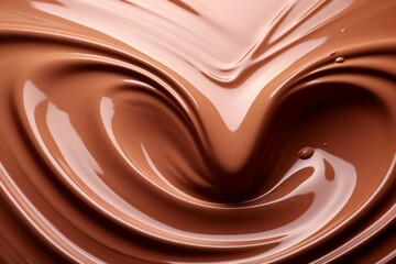 Wall Mural - Abstract backdrop of melted milk chocolate. Background with selective focus and copy space