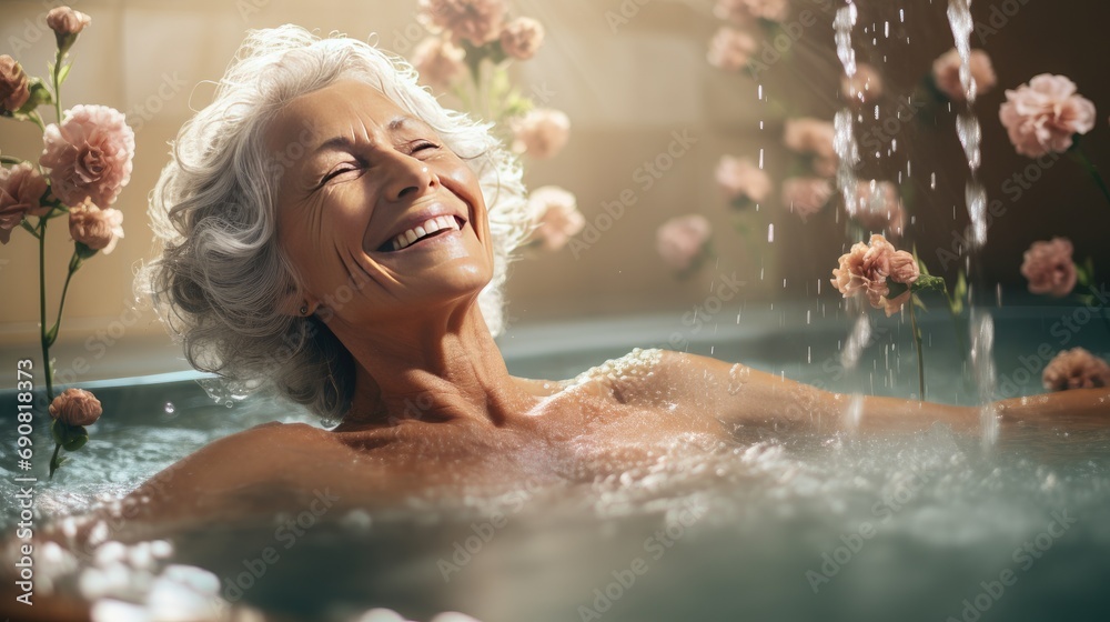 Old Woman Elderly Granny Relaxing In Bathtub Stock Photo Adobe Stock old-woman-elderly-granny-relaxing-in-bathtub-stock-photo-adobe-stock