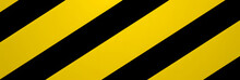 Black And Yellow Warning Line Striped Rectangular Background, Yellow And Black Stripes On The Diagonal