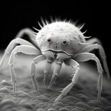 Fototapeta  - Magnified view of dust mites under a microscope