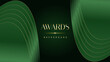 © ALLuxury - Green golden award graphic background. Elegant luxury corporate modern template. Trophy banner flyer certificate. Vector illustration design.