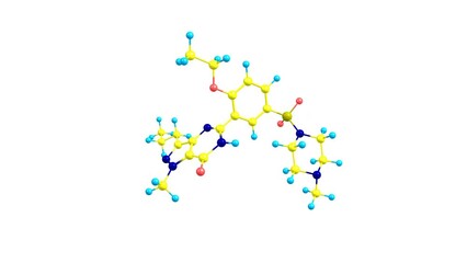 Canvas Print - Sildenafil molecule rotating video Full HD