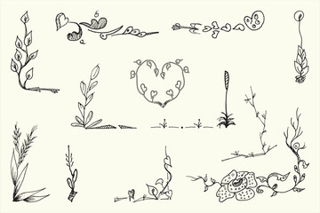 Wall Mural - Elegant vector decorative plant frame collection