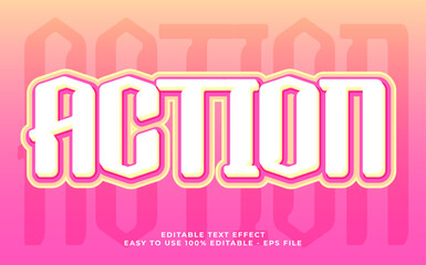 Poster - Action 3d text effect, editable text for template headline