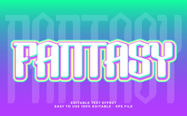 Poster - Fantasy 3d text effect, editable text for template headline