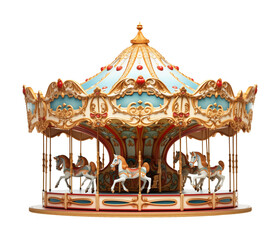 Wall Mural - Carousel Isolated on Transparent Background
