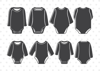 Wall Mural - Baby Bodysuit SVG, Romper Suit Clipart, Infant Onesie Svg, Baby Onesie Svg, Baby Romper Svg, Baby Clothes Svg, Newborn Onesie Svg, babysuit Bundle