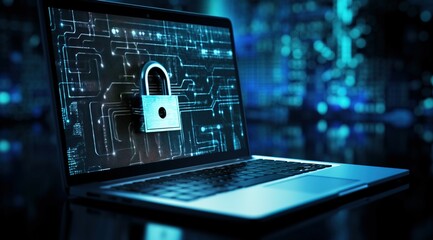 Abstract computer chip metal binary code security