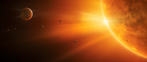 Wall Mural - planet in close proximity to the sun, a cosmic configuration