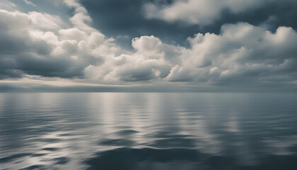 Wall Mural - heavy clouds over the sea