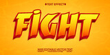 Fototapeta  - Cartoon Red and Yellow Fight Editable Vector 3D Text Effect
