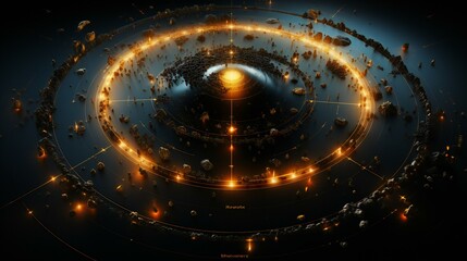 Wall Mural - A captivating abstract image with a circular design, representing concepts of science, light, and energy