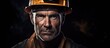 Close-up portrait of a male mine worker.