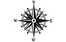 Compass Rose Icon Vector Logo, Compass Icon Vector.
