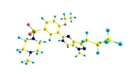 Poster - Sildenafil molecular structure isolated on white