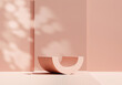 Abstract Minimal Pink Podium Platform For Product Display Showcase Presentation Advertising 3D Rend