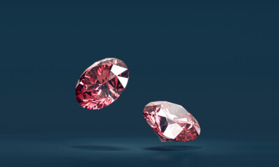 Poster - Ruby diamond placed on glossy background 3d rendering