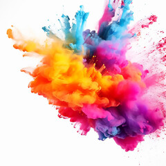 Poster - paint powder holi abstract explosion colour motion explode smoke splashing burst fantasy textured dust b