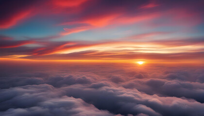 Wall Mural - beautiful sunset in the clouds