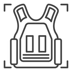 Sticker - Bullet Proof Vest vector concept outline icon or sign