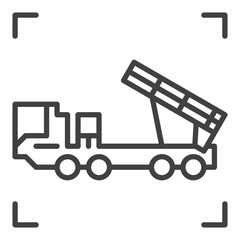 Poster - Multiple Launch Rocket System Vehicle vector concept line icon