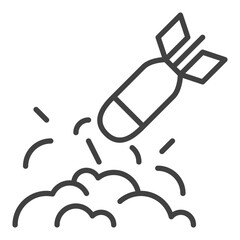 Poster - Rocket Hit with Explosion vector concept outline icon
