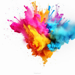 Poster - paint abstract powder explosion motion colors holi burst splashing textured explode dust art smoke splat