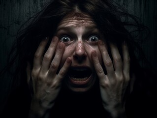 Fototapeta woman possessed by evil