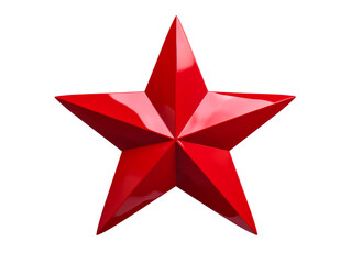 Poster - Red 3D star with a polished surface, perfect for festive decorations. Generative AI