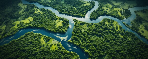 Sticker - Beautiful Green Amazon Forest Landscape