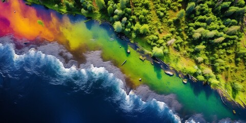 Poster - aerial view of wonderful earth landscape