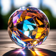 3d crystal ball, hyperrealistic