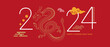 SVG Lunar new year background, banner, Chinese New Year 2024 , Year of the Dragon. Traditional minimalist modern style. Vector concept design