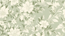 Green Vintage Floral Pattern Background Seamless