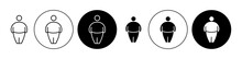 Fat Man Symbol Set. Big Body Person Overweight Man Suitable For Apps And Websites UI Designs.