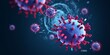 Macro coronavirus(covid-19) cell delta plus variant.BA.5,BA.2.75,BA.4(omicron covid).COVID 19 Delta plus variant Sars ncov 2.Mutated coronavirus SARS-CoV-2 flu disease pandemic, 3D render,GenerativeAI