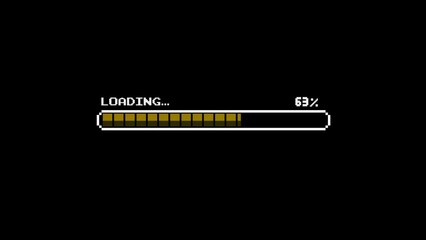 Poster - Loading bar downloading bar loading screen pixelated progress on transparent background 