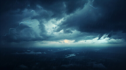 Wall Mural - beautiful and mysterious looking dark, stormy clouds, background
