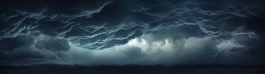 Wall Mural - beautiful and mysterious looking dark, stormy clouds, background banner