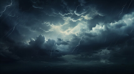 Wall Mural - beautiful dark mysterious looking clouds in the rainy night sky, background