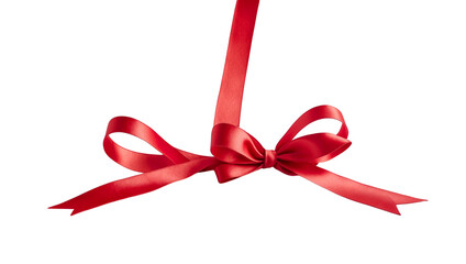 red and gold ribbon for New Year's, Christmas and Valentine's Day gifts On a transparent background, png files