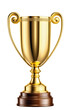 Gold trophy cup isolated on transparent or white background
