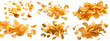 Set of Flying potato chips, isolated on white background, png