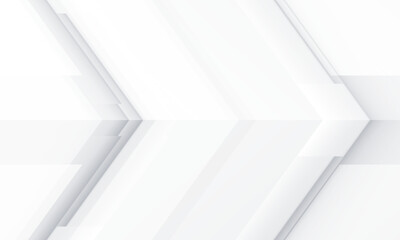 Poster - Abstract white and grey arrows futuristic technology background concept high-speed movement. Dynamic motion hi tech digital arrows and stripes. 3D vector illustration