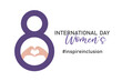 Inspire inclusion social campaign. International Women's Day. Hands gesture as heart shape to stop gender discrimination and stereotypes. 2024 women's day campaign theme - InspireInclusion