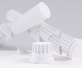 Poster - product presentation antique white columns 3d rendering background. fashion object display mockup. p